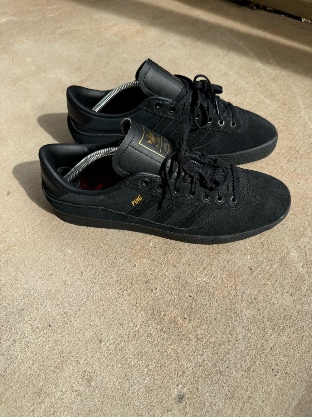 Adidas Puig Indoor Black Black Suede Size 10